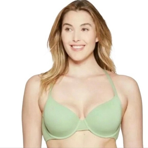 Auden The Everyday Demi T-Shirt Bra Kiwi Green - Size 32B - Picture 1 of 6